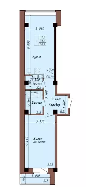 2-комнатная квартира: Абакан, улица Ленинского Комсомола, 77 (50 м) - Фото 0