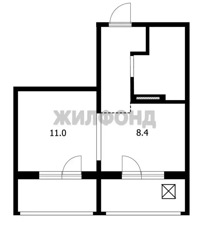 1-комнатная квартира: Обь, Геодезическая улица, 6Вк1 (27.4 м) - Фото 1