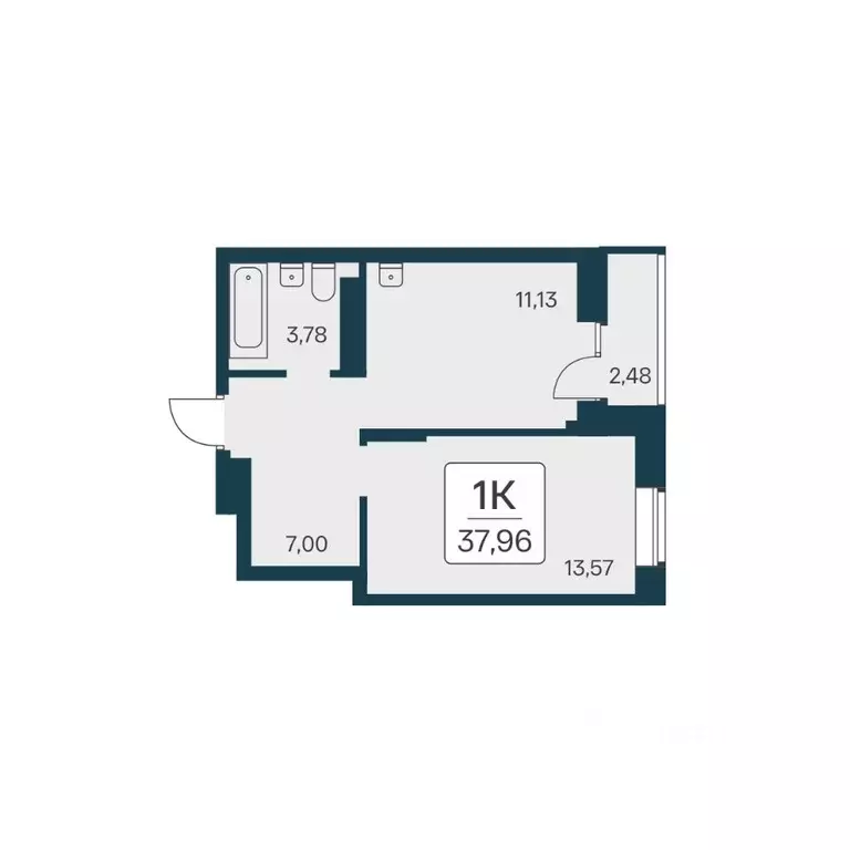 1-к кв. Новосибирская область, Новосибирск Игарская ул., 19/4 (37.96 ... - Фото 1