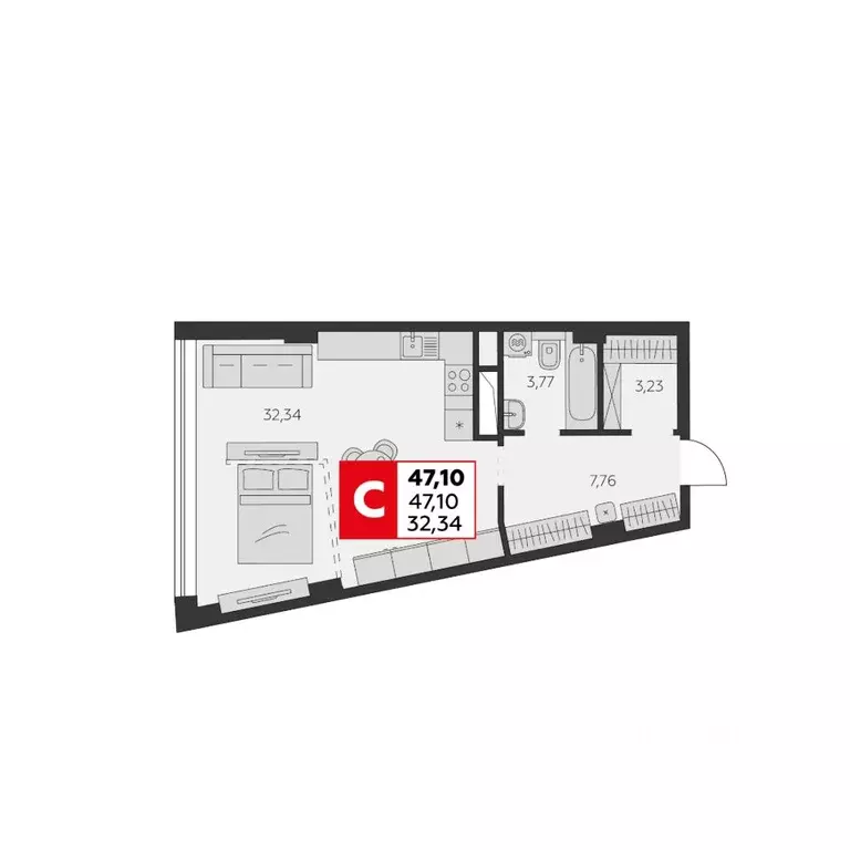 1-к кв. Ростовская область, Ростов-на-Дону ул. Штахановского, 24/2 ... - Фото 1