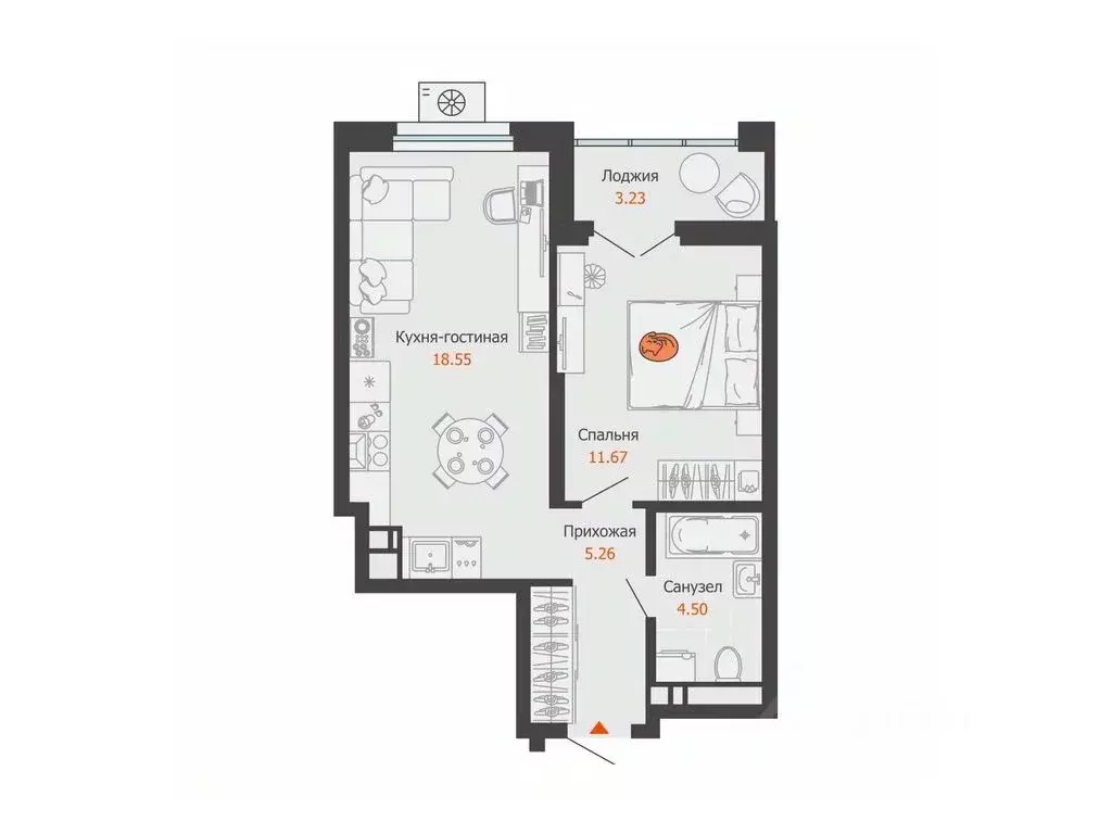 1-к кв. Удмуртия, Ижевск ул. Холмогорова, 121 (42.0 м) - Фото 1