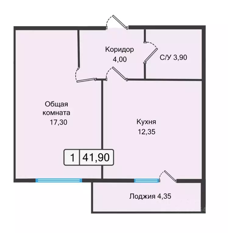 1-к кв. Ставропольский край, Невинномысск ул. Дунаевского, 11Е (40.65 ... - Фото 1