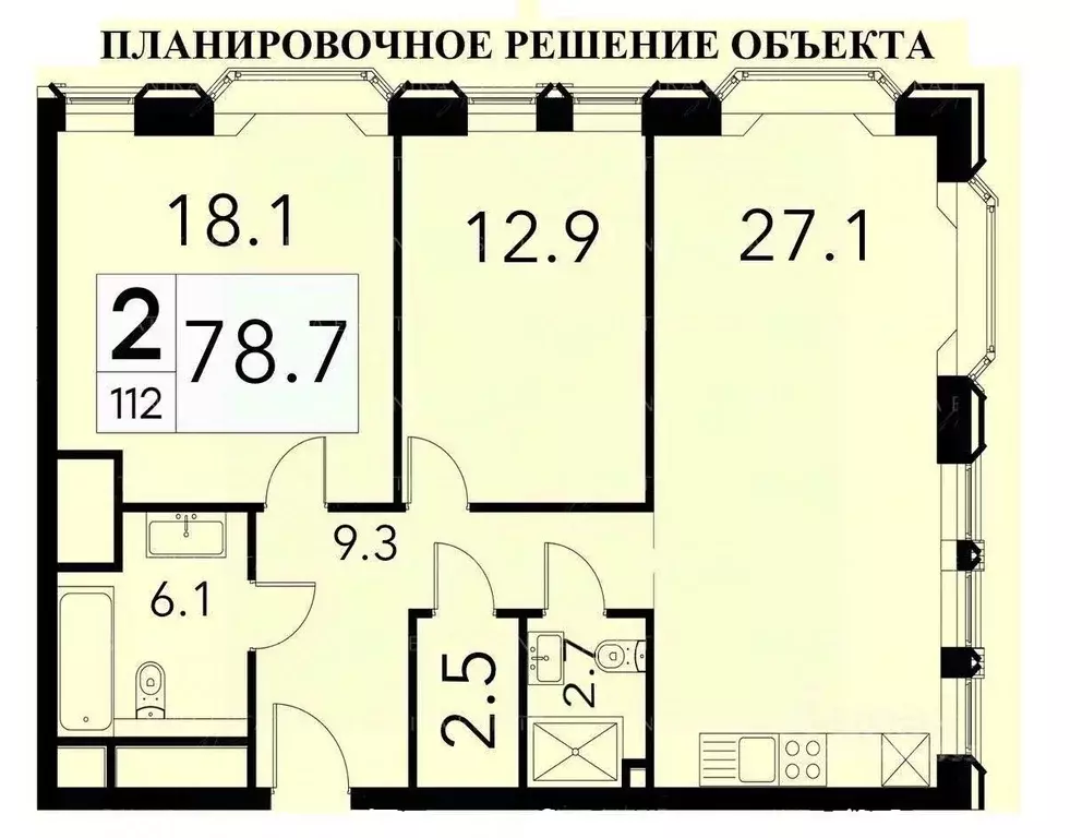 3-к кв. Москва ул. 1-я Ямского Поля, 26 (78.7 м) - Фото 2