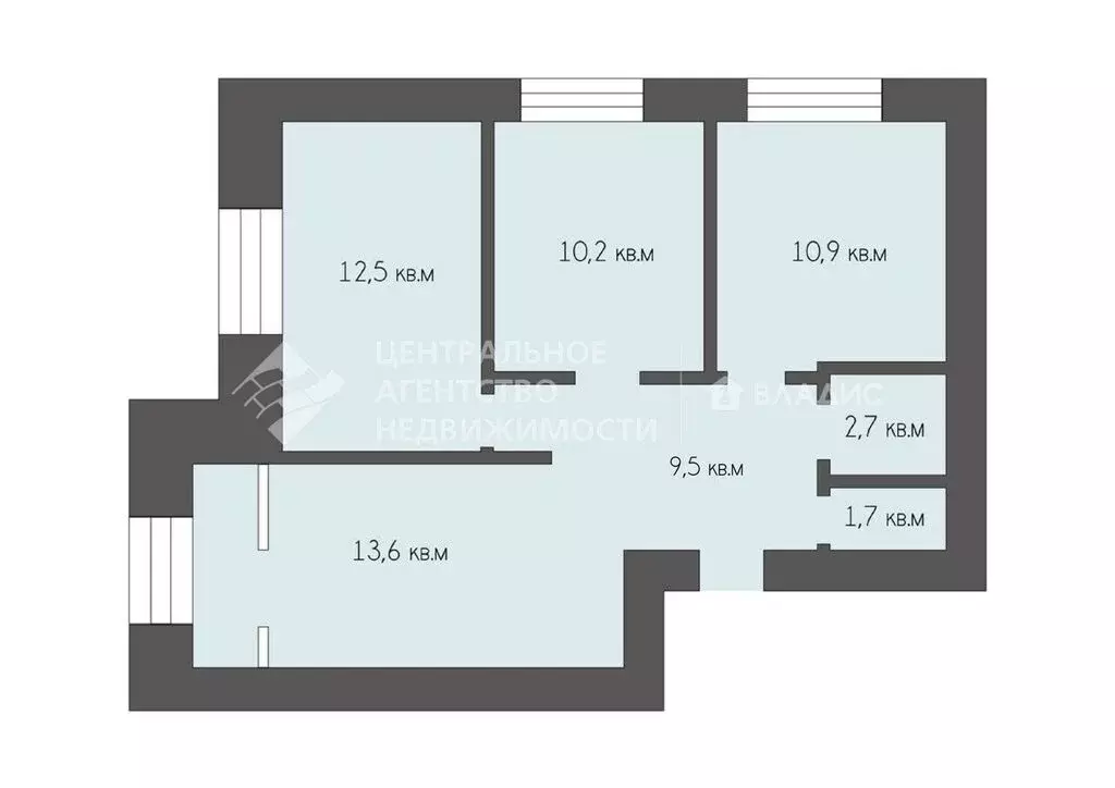 3-комнатная квартира: Семчино, Семчинская улица, 8 (63.96 м) - Фото 0