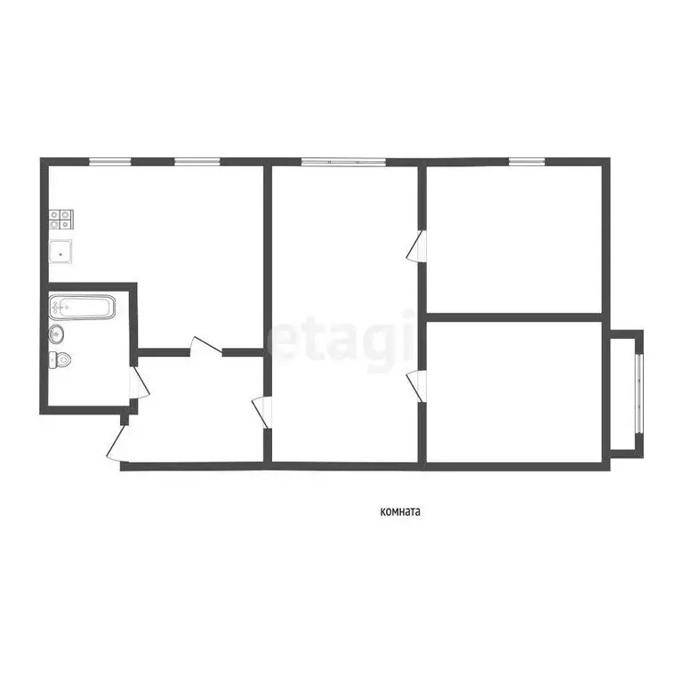3-комнатная квартира: Тобольск, 6-й микрорайон, 26 (60.2 м) - Фото 0