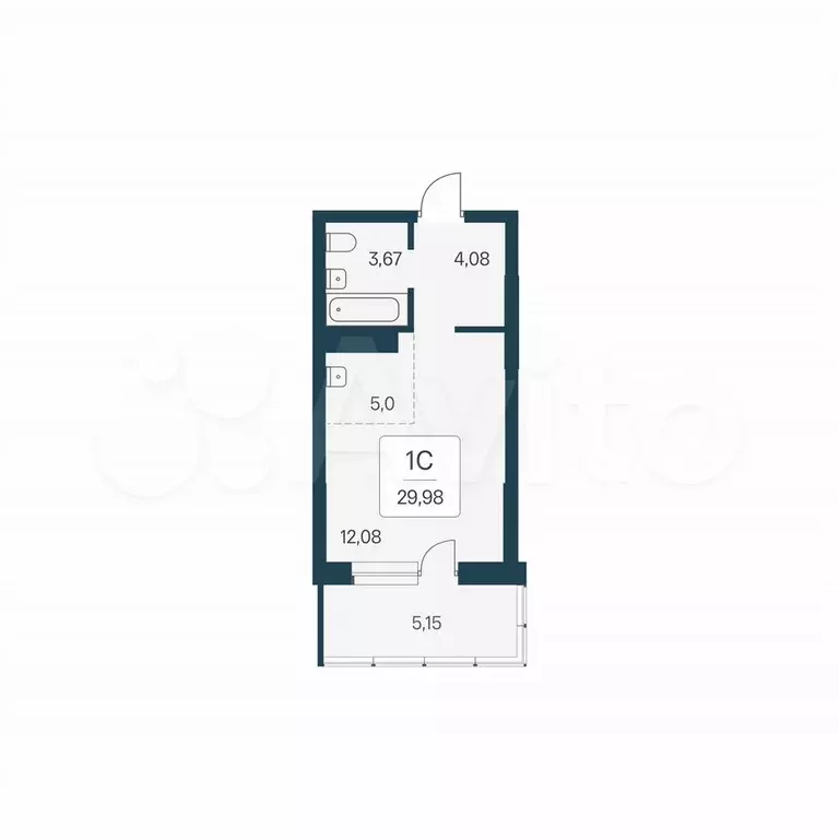 Квартира-студия, 30 м, 6/26 эт. - Фото 0