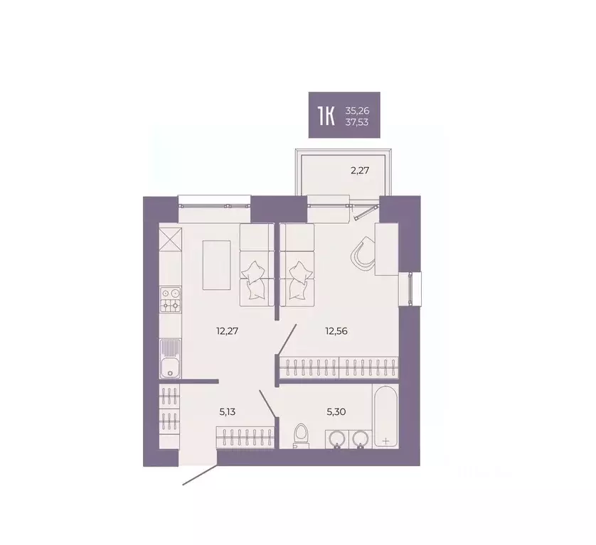 1-к кв. Пензенская область, Пенза ул. Тепличная, 55 (37.53 м) - Фото 1