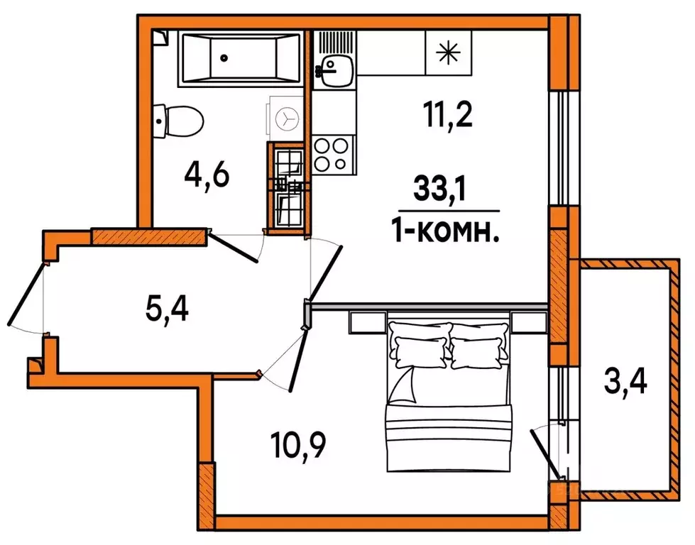 1-к кв. Ульяновская область, Ульяновск Киндяковка мкр, Заря жилой ... - Фото 1