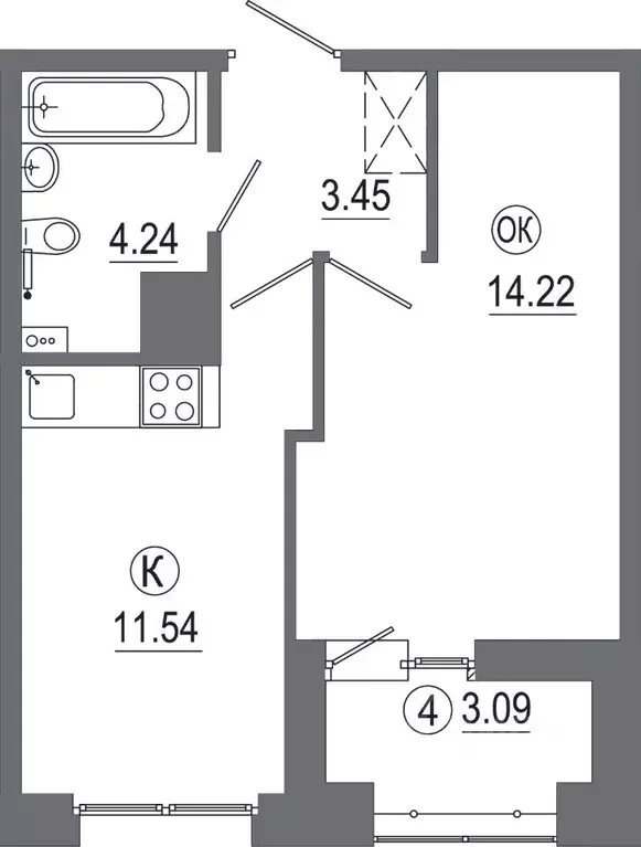 1-к кв. Иркутская область, Иркутск ИВАТУ городок, Авиатор жилой ... - Фото 1
