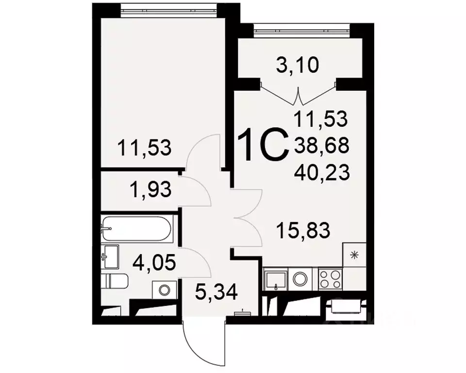 1-к кв. Тульская область, Тула Мясново мкр, Сегодня жилой комплекс ... - Фото 1