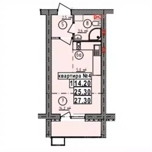 Студия Липецкая область, Усмань Северо-Восточный мкр,  (27.3 м) - Фото 1