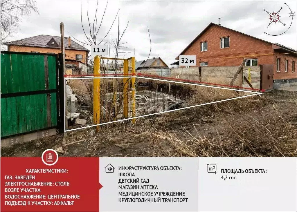 Участок в Тюменская область, Тюмень Ирбитская ул., 38А (4.2 сот.) - Фото 1