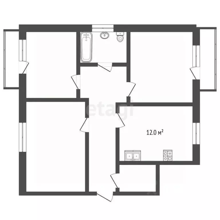 3-к кв. Костромская область, Кострома Паново мкр, 11Б (82.7 м) - Фото 1