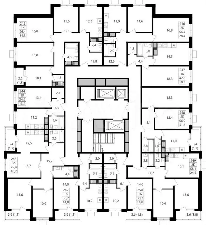 2-к. квартира, 56,4м, 27/27эт. - Фото 1