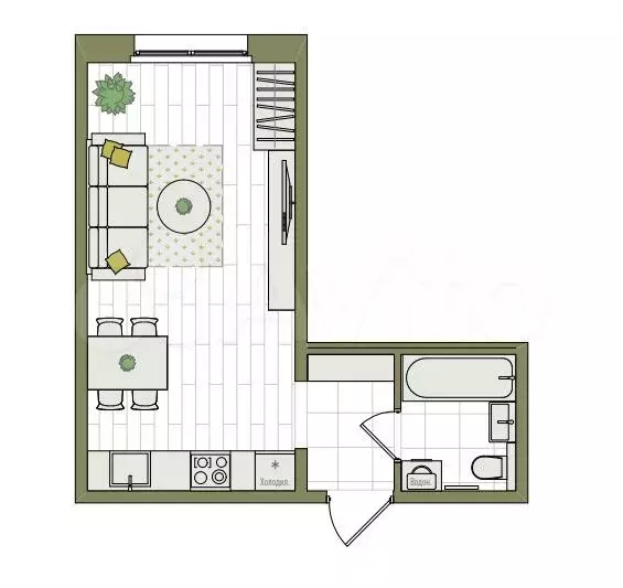 Квартира-студия, 26,5 м, 4/17 эт. - Фото 0