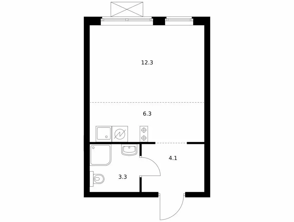 Квартира-студия: Владивосток, жилой комплекс Борисенко 48 (26 м) - Фото 0