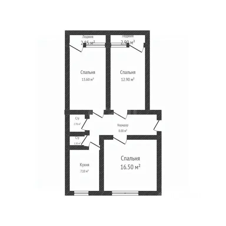 3-к кв. Адыгея, Майкоп ул. 2-я Кирпичная, 4 (63.4 м) - Фото 2