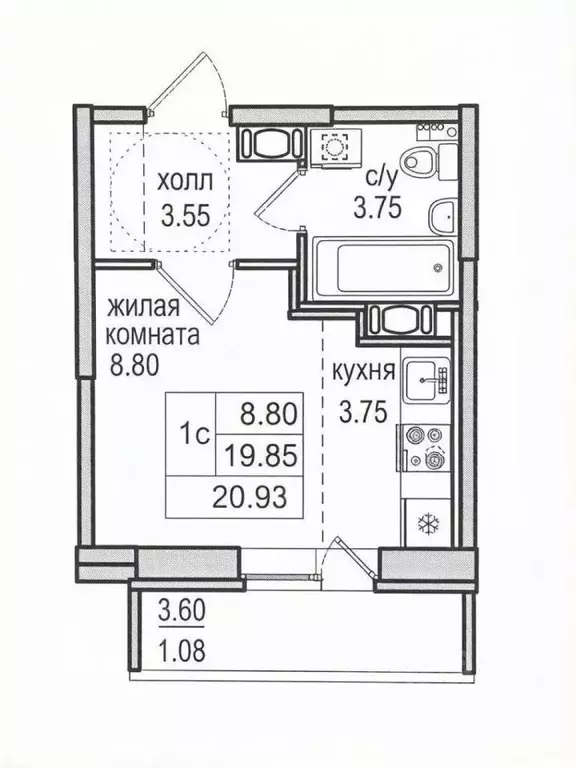 Студия Санкт-Петербург пос. Парголово, проезд Толубеевский, 38к1 (22.0 ... - Фото 2