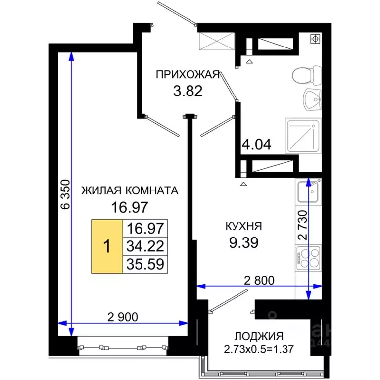 1-к кв. Ростовская область, Ростов-на-Дону Нефтекачка кв-л, Октябрь ... - Фото 0