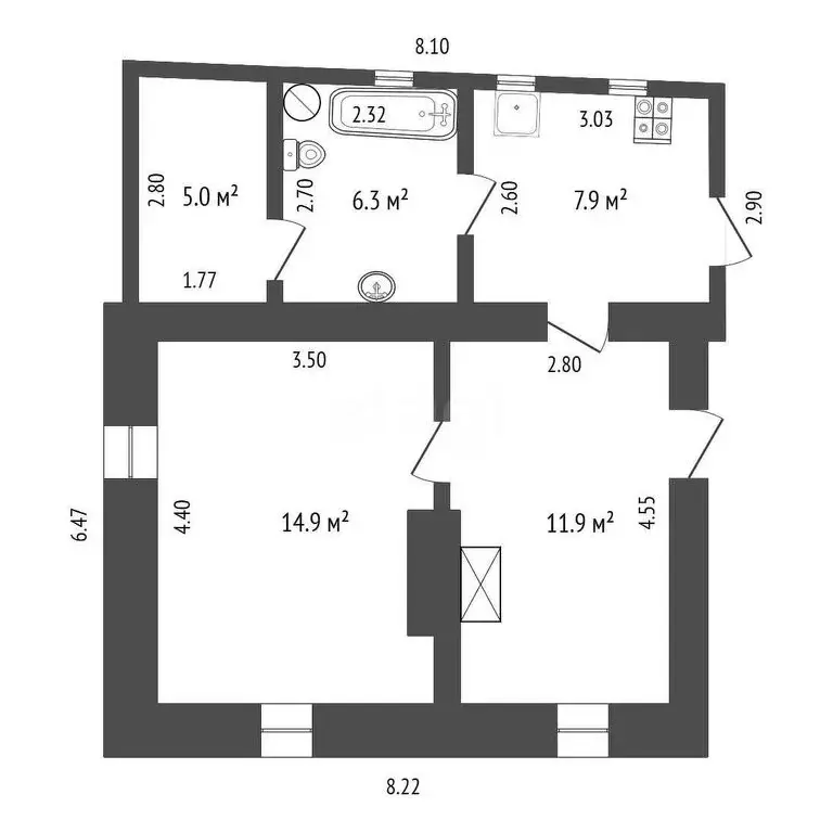 Дом в Ближнее, 1-я Октябрьская улица, 2 (46 м) - Фото 2