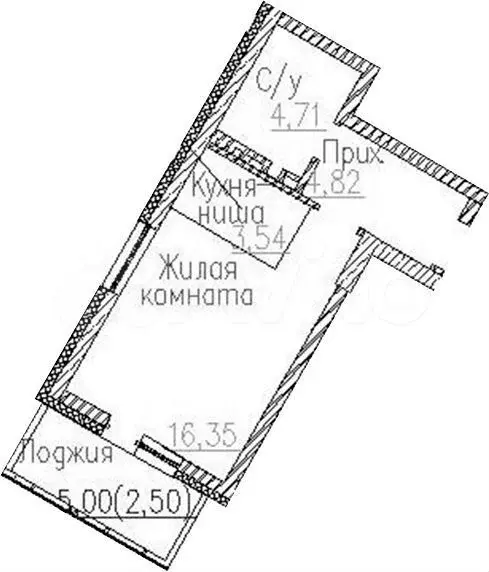 Квартира-студия, 34,4 м, 20/28 эт. - Фото 1