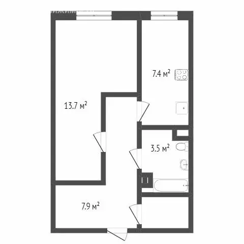 1-комнатная квартира: Новый Уренгой, район Южная Жилая Часть, ... - Фото 1