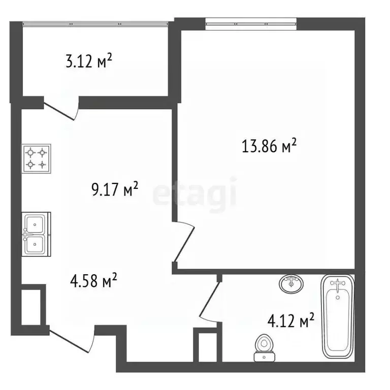 1-к кв. Ленинградская область, Мурино Всеволожский район, просп. ... - Фото 2
