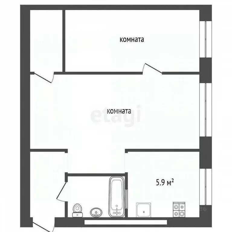 2-к кв. Калининградская область, Гурьевск ул. Гурьева, 4 (42.5 м) - Фото 2