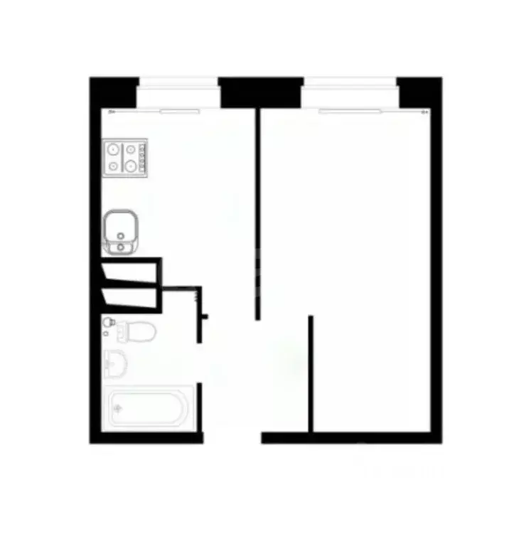 1-к кв. Татарстан, Казань Чистопольская ул., 70 (40.1 м) - Фото 2