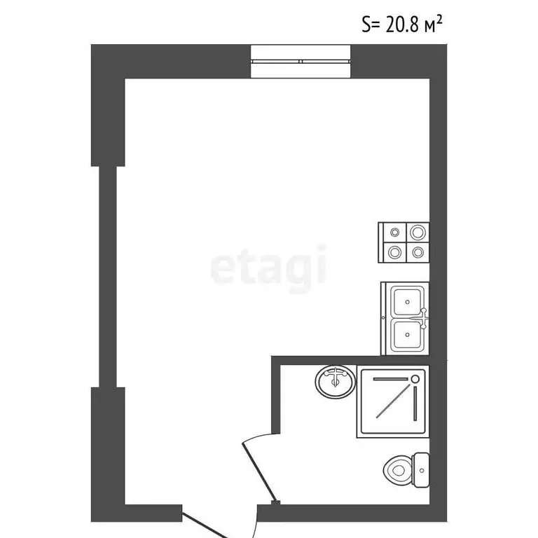 Квартира-студия: Санкт-Петербург, Майков переулок, 4А (20.8 м) - Фото 1