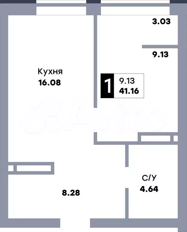 1-к. квартира, 41,2 м, 6/22 эт. - Фото 0