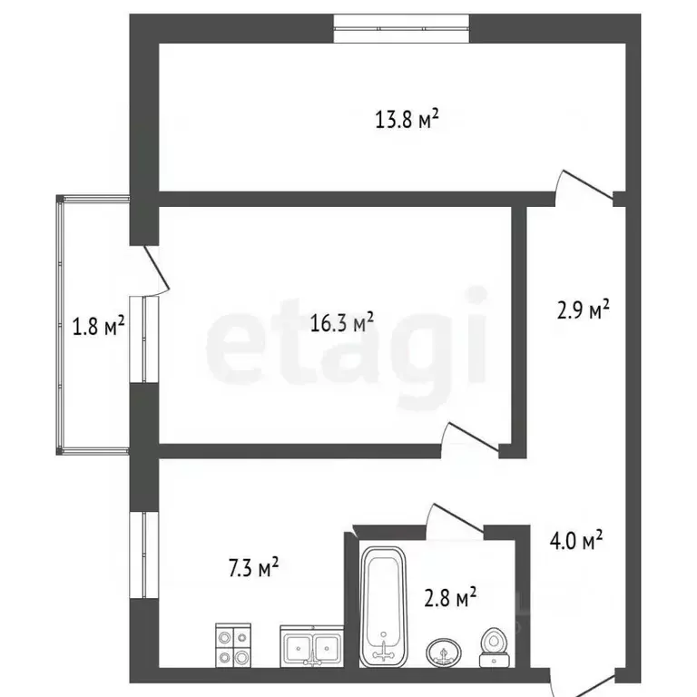2-к кв. Крым, Феодосия бул. Старшинова, 3 (46.4 м) - Фото 2
