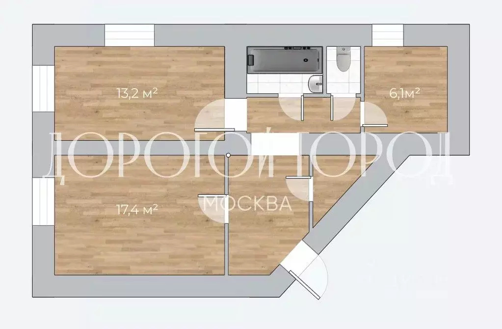 2-к кв. Москва Дмитровский проезд, 8 (53.0 м) - Фото 2