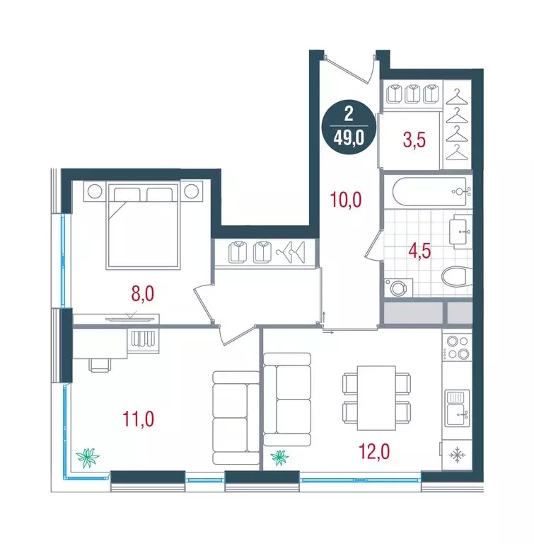 2-комнатная квартира: Москва, Кавказский бульвар, 51 (49 м) - Фото 0