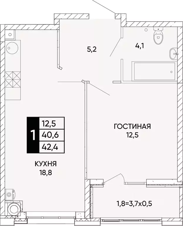 1-к кв. Ростовская область, Ростов-на-Дону Левобережье жилой комплекс ... - Фото 0