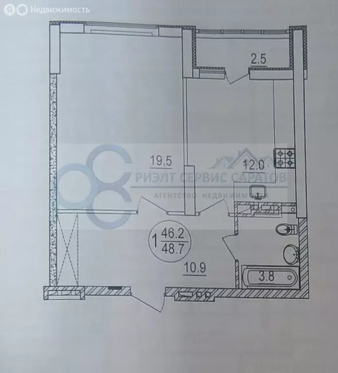 1-комнатная квартира: Энгельс, улица Маяковского, 47А (48.7 м) - Фото 1
