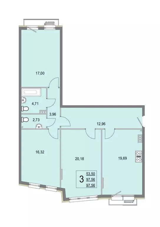 3-комнатная квартира: деревня Крюково, 6 (97.5 м) - Фото 0