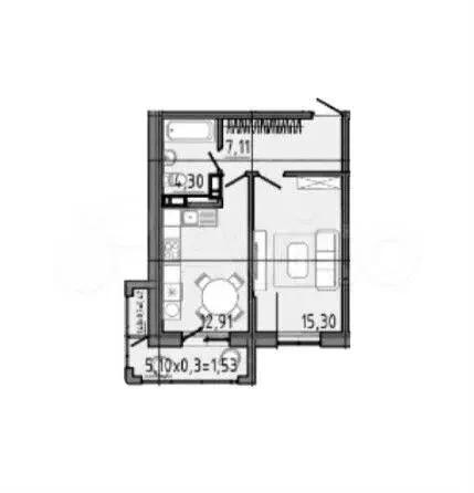 1-к. квартира, 47,1 м, 2/16 эт. - Фото 1