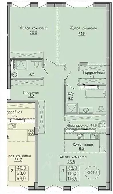 3-к кв. Воронежская область, Воронеж пер. Белинского (116.5 м) - Фото 0