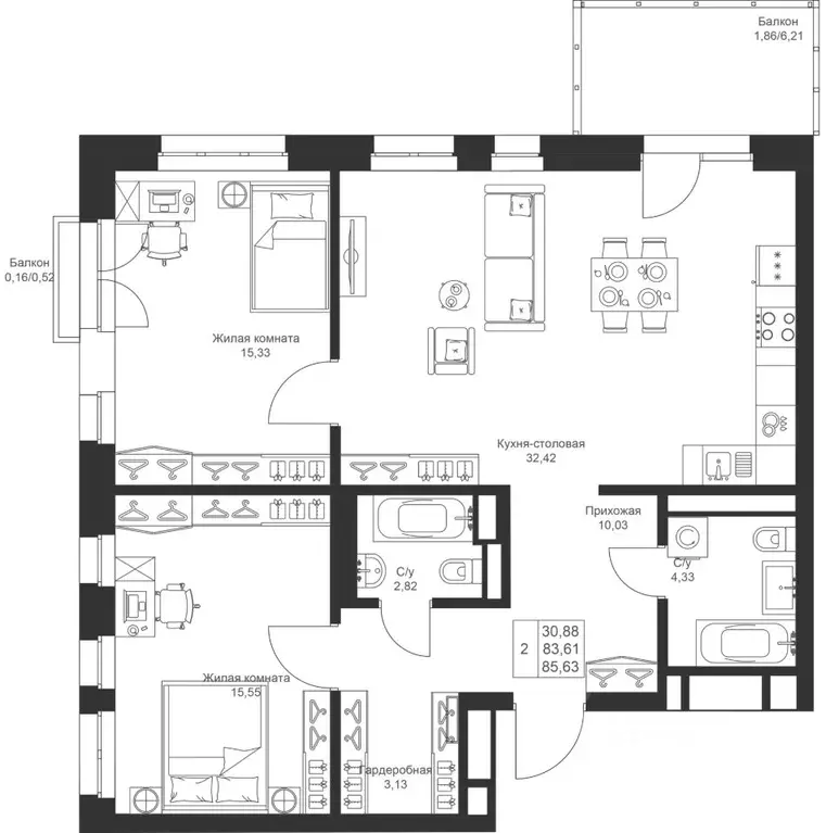 2-к кв. Татарстан, Лаишевский район, Столбищенское с/пос, с. Усады ул. ... - Фото 1