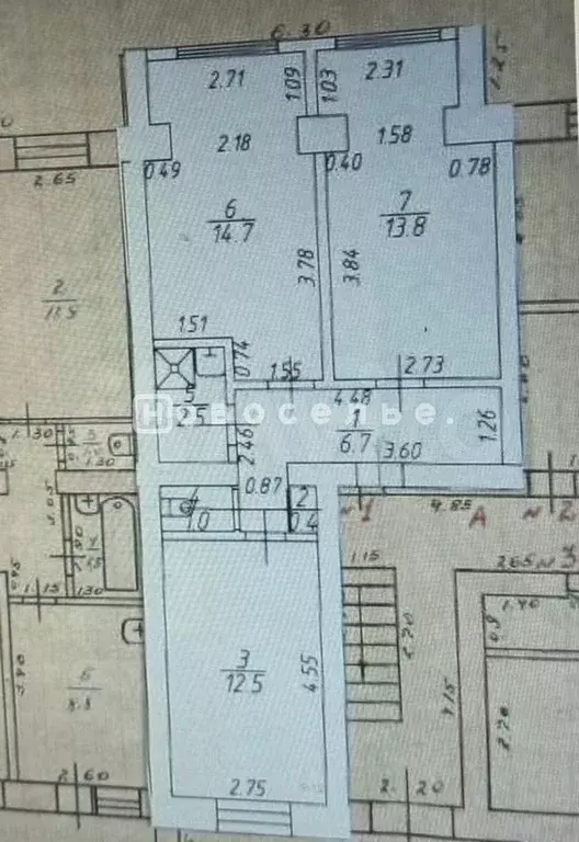 2-к. квартира, 48,7 м, 1/2 эт. - Фото 0