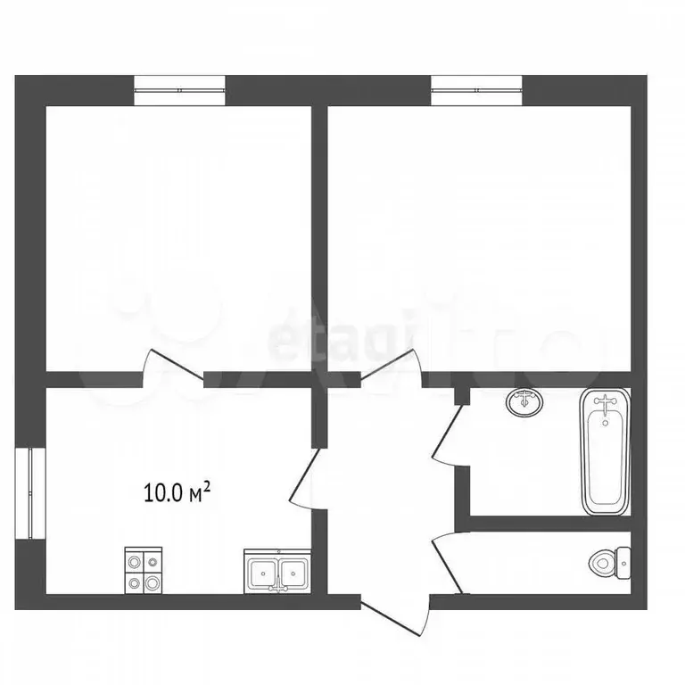 2-к. квартира, 53 м, 4/9 эт. - Фото 0