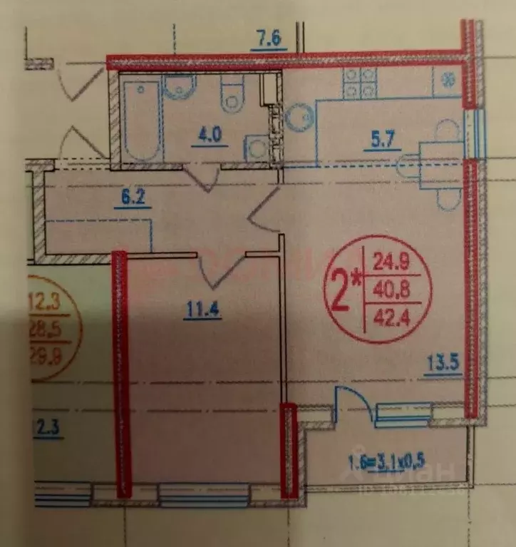 2-к кв. Ростовская область, Ростов-на-Дону 1-я Ковровая ул., 65/2 ... - Фото 2