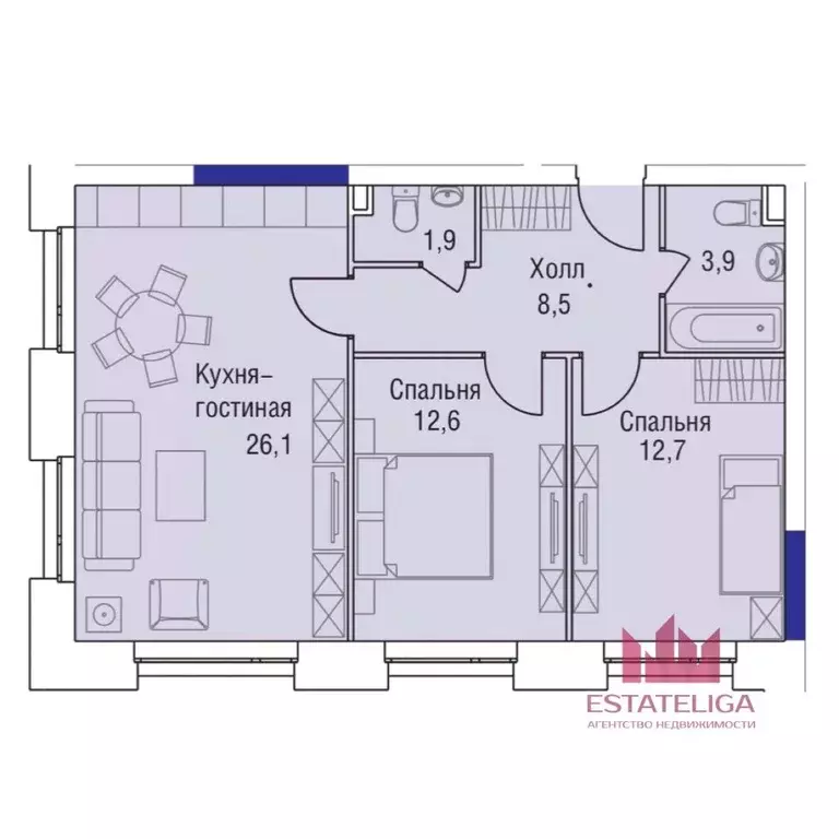 3-к кв. Москва Шелепихинская наб., 42к1 (67.0 м) - Фото 2