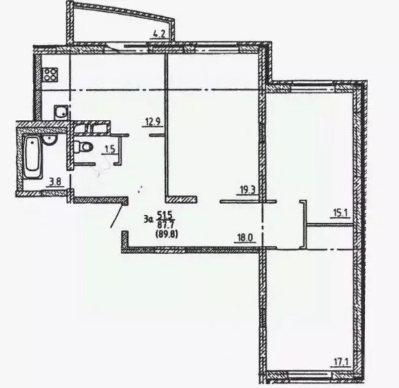 3-к кв. Брянская область, Брянск ул. Романа Брянского, 8Б (90.4 м) - Фото 2
