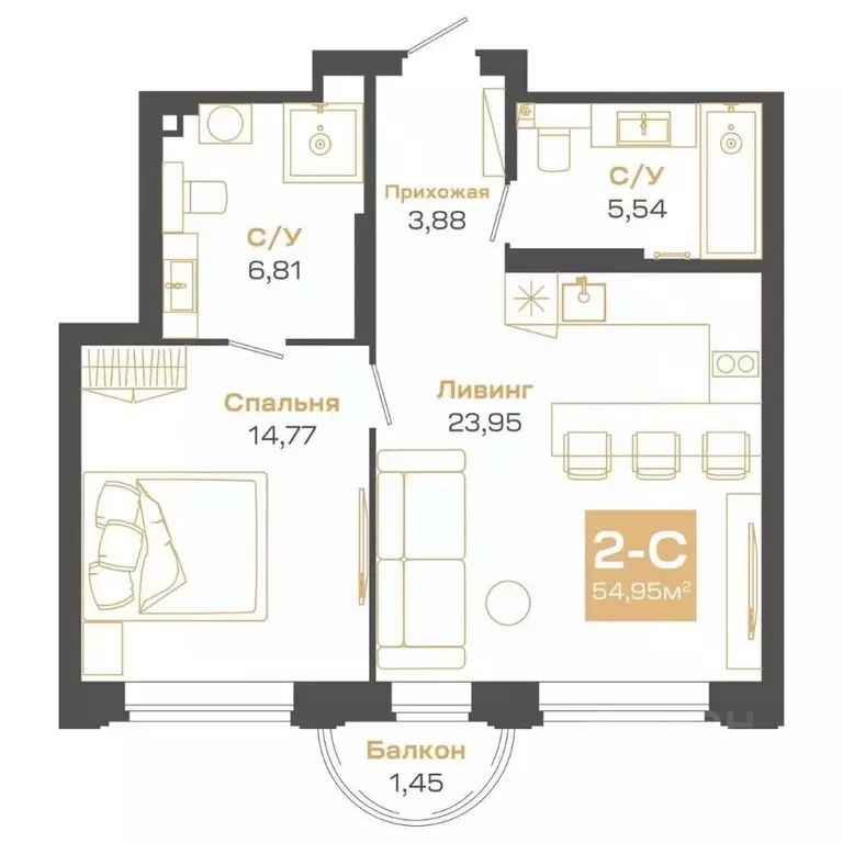 2-к кв. Новосибирская область, Новосибирск Академгородок мкр, ул. Мусы ... - Фото 1