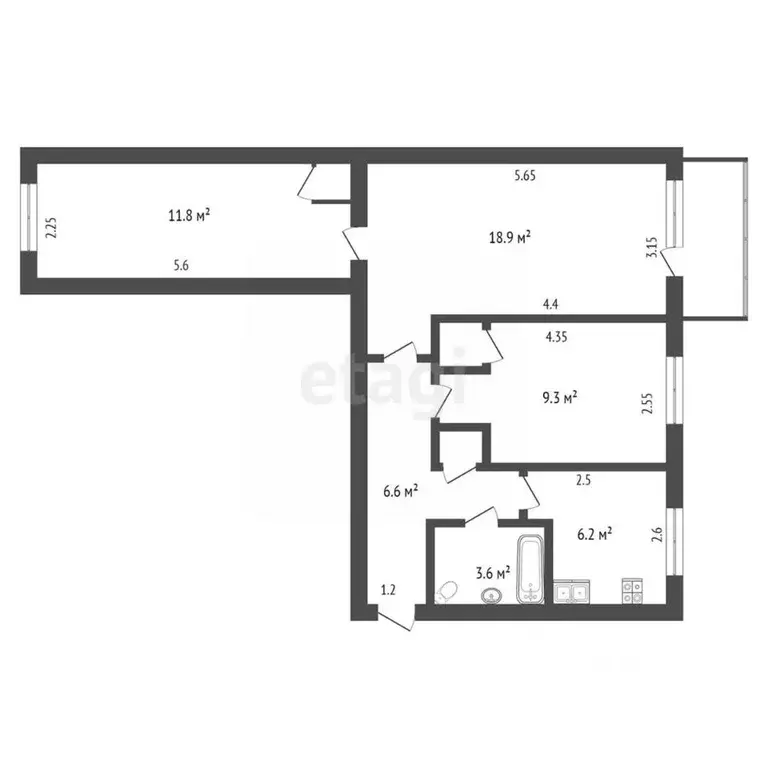 3-к кв. Костромская область, Мантурово Юбилейная ул., 9 (58.2 м) - Фото 1