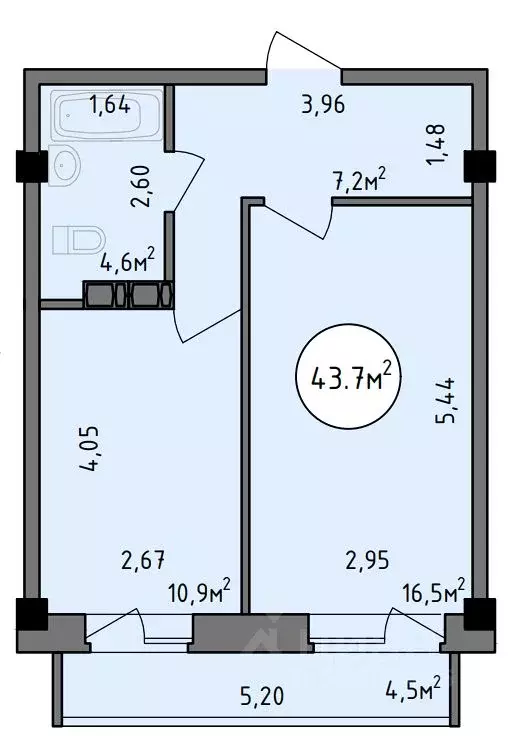 1-к кв. Хакасия, Абакан Советская ул., 123 (43.7 м) - Фото 1