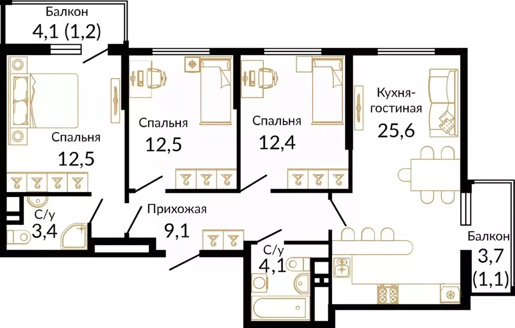 3-к кв. Ростовская область, Ростов-на-Дону Западный мкр, ул. 339-й ... - Фото 0