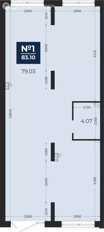 Помещение свободного назначения (83.1 м) - Фото 1